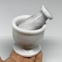 1.3 lbs, 2.9&quot;x3&quot;, Natural Marble Crystal Pestle and Mortar Handmade, B32574 - £58.38 GBP