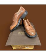 Gorgeous TOD&#39;S Light Brown Brogue Wingtips Lace Up Shoes Size 11.5 - $197.99