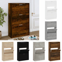 Modern Wooden Hallway Shoe Storage Cabinet Unit Organiser With 3 Pull Down Doors - £118.78 GBP+