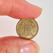 1995 Polish 1 GROSZ Poland Small Brass International Coin - £3.13 GBP