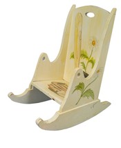 Wooden Hand Painted Kids Rocking Chair Vintage Baseball Theme Signed E O... - $123.74