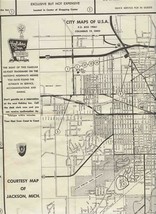 Holiday Inn Courtesy Map of Jackson Michigan 1960&#39;s - £14.09 GBP