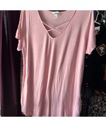 Ava and Viv 1x t shirt V-neck Criss Cross - $146.70 MXN