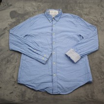 Giordano Shirt Mens L Blue Long Sleeve Button Up Casual Collared Oxford Top - $18.69