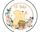 30 CLASSIC WINNIE THE POOH OH BABY SHOWER STICKERS ENVELOPE SEALS LABELS... - $7.49