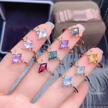 Natural Amethyst Topaz Ring Latest Kite Style Fashion Trend S925 Silver Plated 1 - £69.18 GBP