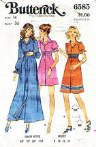 Vintage 1970&#39;s Misses&#39; DRESS Butterick Pattern 6585-b Size 14 - $12.00