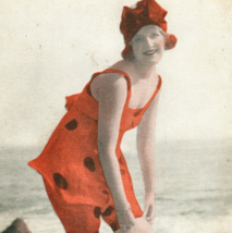 Pretty Woman Arcade Card Pin Up Risqué Swimsuit Antique 20s Flapper Exhibition - £7.84 GBP