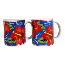 Hilo Hattie Hawaii Hibiscus Coffee Mug Pair 1996 1997 Island Heritage So... - $22.50