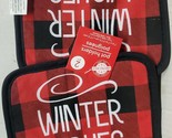 Set 2 Printed Kitchen Pot Holders (7&quot;x7&quot;) CHRISTMAS, WINTER WISHES ON PL... - $7.91