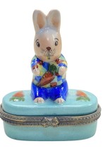 Lot of 5 Porcelain Trinket Boxes Figurines Bunny Nutcracker Santa Holiday Decor image 2