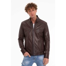 Vinci The Alamo Brown Leather Men Jacket image 5