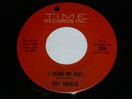 Ray Charles I Found My Baby Guitar Blues 45 Rpm Record Time Label VG - £9.14 GBP