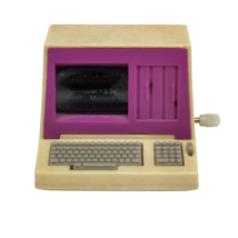 Vintage 1980's Mattel Barbie Doll Pink Plastic Replacement Wind Up Computer - £11.34 GBP