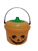 Vtg McDonalds Orange Pumpkin Halloween Bucket  Happy Meal Pail 1991 Jackolantern - £10.20 GBP