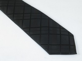 Men's Woven Tie Hankie Set J.Valintin Private Collection R92 Black Plaid Shadow image 3