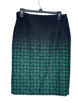 Talbots Women&#39;s Shirt Lined Houndstooth Wool Blend Pencil Skirt Black/Gr... - $24.74