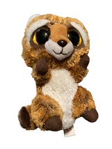 Ty Beanie Boos - RUSTY Big Eyed Raccoon (6 &quot;) 100% Ty Silk Brown White Gold - $6.44