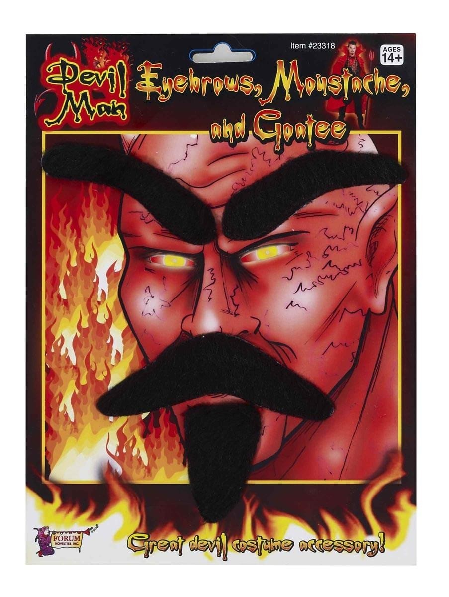 FORUM DEVIL FACIAL HAIR SET EYEBROWS, MOUSTACHE & GOATEE COSTUME ACCESSORY 23316 Item image 3
