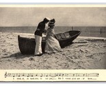 Couple on Beached Boat Romance Charles Harris Song Lyrics UNP DB Postcar... - $4.90