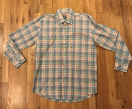 Mens Alan Flusser  button down Shirt Multi color check Size XL - $13.99