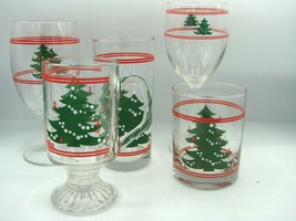 Waechtersbach Christmas Tree Drinking Glasses Tumblers Mugs Wine Goblers - £10.44 GBP
