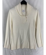 D &amp; Co. denim &amp; company Size Small Women&#39;s Beige Top Pullover Knit Sweat... - £8.95 GBP