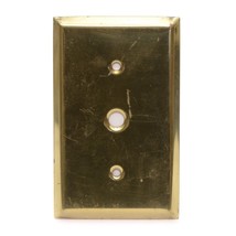 Brass Plated Phone Cable Wall Plate Telephone Cover Vintage - $5.92