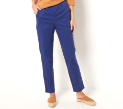 Denim &amp; Co. Original Waist Stretch Side Pocket Pants -  BRIGHT NAVY, Pet... - $29.69