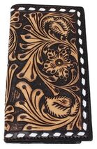 Men's Western Antique Floral Tooled Buckstitch Rodeo Wallet 18RTW21R - $44.54