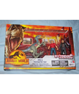 Boxed Jurassic World Dominion Set w/Owen &amp; Velociraptor Blue-Mattel-2021 - $25.00