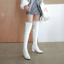 big size 33-47 over the knee boots women pu pointed toe autumn winter fashion bo - £63.32 GBP