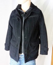 Hawke &amp; Co. Women&#39;s Hooded Jacket Size 10/12 - Black Wool Blend - Heavy &amp; Warm! - £39.78 GBP