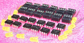 12x NE555 NE555P TI Precision Timer + 12x IC Socket + 12x LED Pack Yello... - £6.15 GBP