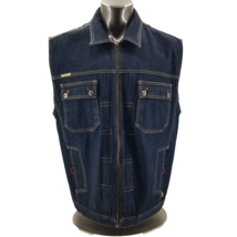 Vintage Southpole Denim Jacket  Vest Mens XL Blue Denim Y2K Street Wear - $47.38