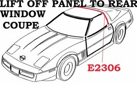 1984-1996 Corvette Weatherstrip Lift Off Panel To Rear Window Coupe USA ... - $188.05