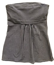 Chicka-d House Sleeveless Top Women Size M  Houndstooth Black White - £13.95 GBP