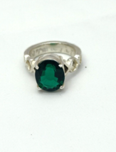 Natürlich 5 Karat Ovaler Schliff Grün Smaragd Ring 925 Sterling Silber Statement - £52.92 GBP