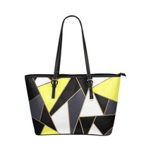 Black and Yellow Geometric Style Shoulder Tote Bag - $59.99