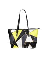 Black and Yellow Geometric Style Shoulder Tote Bag - £47.39 GBP