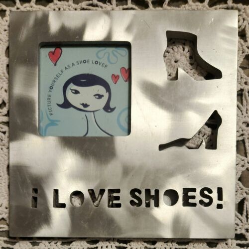 I LOVE SHOES Picture Frame Silver with Heel Boot Display Read Description - $6.44