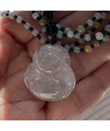 Hand carved Natural translucent Icy Myanmar Jade Happy Buddha image (lau... - $832.44 CAD