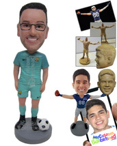 Personalized Bobblehead Male Soccer Player Standing With The Ball Next To Him -  - £71.26 GBP