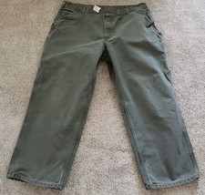 Carhartt Green Duck Canvas Carpenter Jeans Dungaree Fit Size 40x29(tag 4... - $19.40