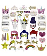 Unicorn Rainbow Pegasus Photo Booth Prop Girl Birthday Party Supplies De... - £3.74 GBP