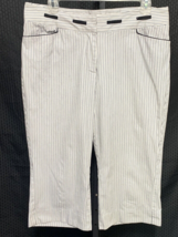 Cropped Capri Pants Wide Leg Pinstripe White House Black Market Size 12 Stretch - £15.57 GBP