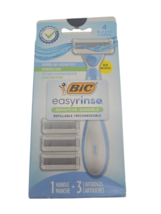 BIC EasyRinse Sensitive Anti-Clogging, Refillable Women&#39;s Razors With 4 Blades - £8.31 GBP