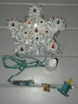 Tree Topper NIB Merry Brite Silver Mini Star with 11 Color Lights for In... - $11.99
