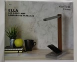 SHEFFIELD HOME Ella LED Desk Lamp, 15.2″, Brushed Nickel/Brown Woodgrain - $34.64