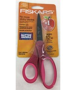 Fiskars Pink Glitter Scissors Comfort Grip Non Stick 7" Student Scissors Age 12+ - $12.16